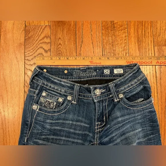 Miss Me Women's Boot Cut Premium Jeans Size 25 Embellished Pockets JP6075B - Picture 4 of 10